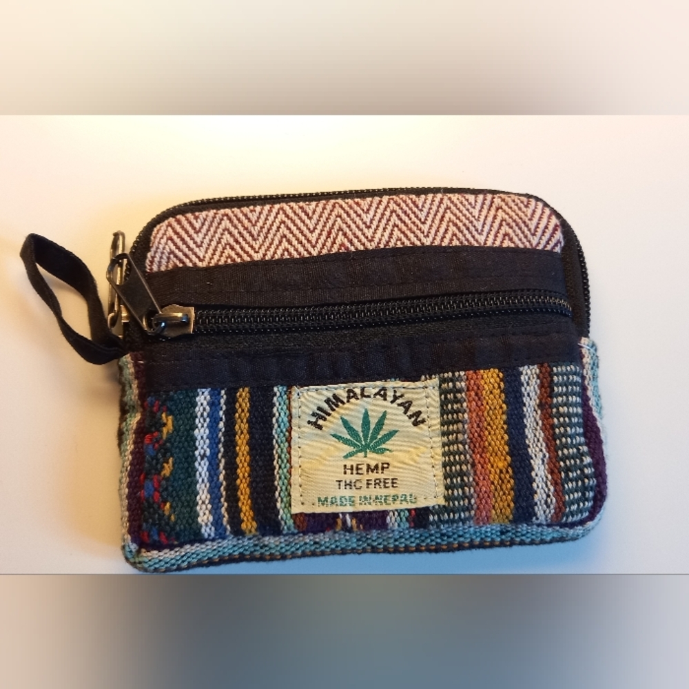 Himalayan Hemp Wallet / Vintage style Purse, Multi colour, Boho